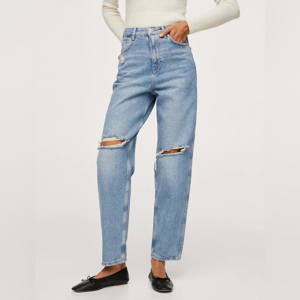 Mango High Rise Tapered Jean Size 36